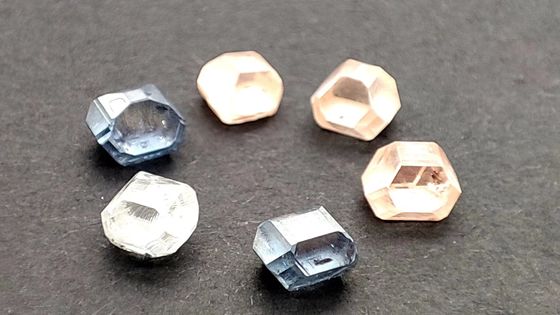 Pink And Blue HPHT Rough Lab Created Diamond Round Shape Brilliant Cut