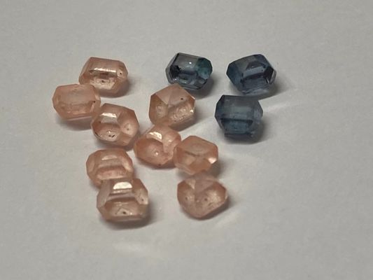 Pink And Blue HPHT Rough Lab Created Diamond Round Shape Brilliant Cut