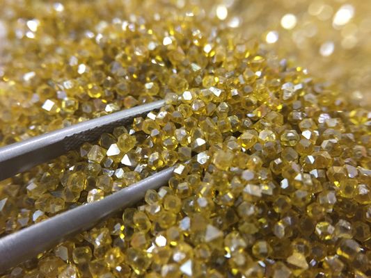 Industrial Yellow HPHT Lab Grown Diamonds Large Size Monocrystalline Diamond