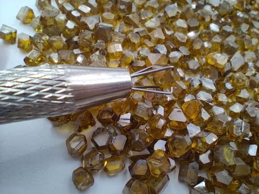 B Grade 3.0 - 3.5mm HPHT Lab Grown Diamonds Yellow Rough Industrial Diamonds