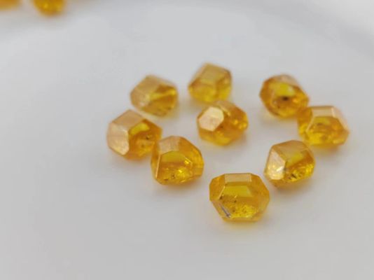 Fancy Yellow HPHT Rough Synthetic Diamond Laboratory Grown For Grinding