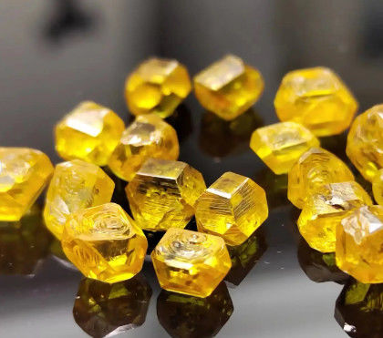 Light Or Dark Yellow HPHT Lab Grown Diamond Uncut Rough Synthetic Diamond