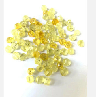 Light Or Dark Yellow HPHT Lab Grown Diamond Uncut Rough Synthetic Diamond