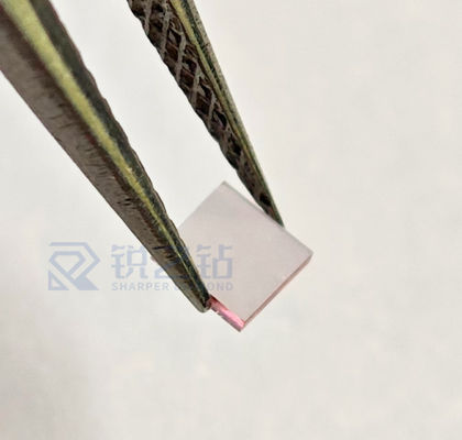 Optical Grade Pink CVD Diamond Plate 3x3x0.5mm Synthetic CVD Lab Grown Diamond
