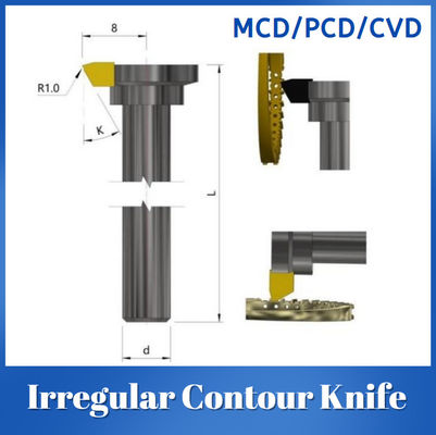 Irregular PCD MCD CVD Diamond Contour Knife For Jewelry Processing Needs