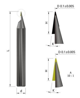 MCD Engraving Cutter Diamond Milling Cutter For Micro Diameter Engraving
