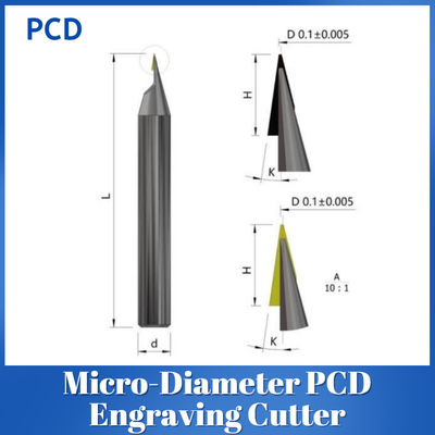 Micro Diameter PCD Engraving Cutter High Precision With MCD CVD Diamond Material