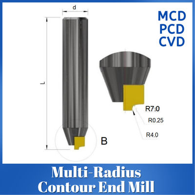 Multi Radius Contour End Mill 10x Faster PCD MCD Diamond Tools