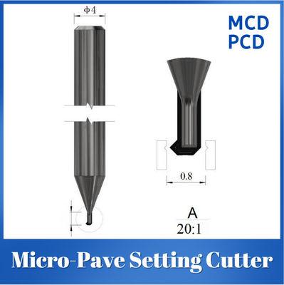 Micro Pave Setting Cutter PCD MCD Diamond Tools Precision Positioning
